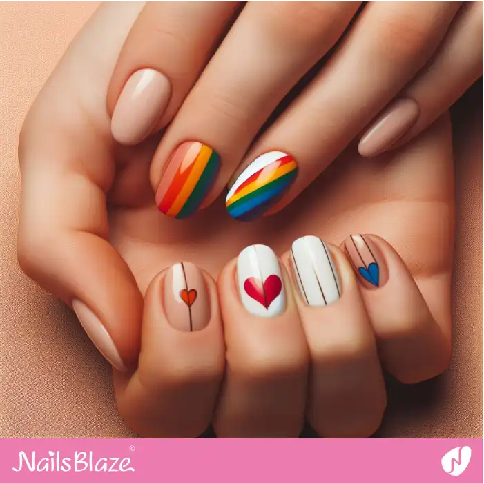 Rainbow and Heart Nail Art | Pride | LGBTQIA2S+ Nails - NB2026